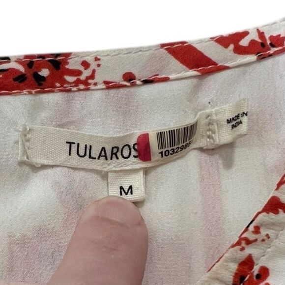 Tularosa Sleeveless Midi Dress Red White Blue Floral Geometric Boho Style Size M - Picture 6 of 7